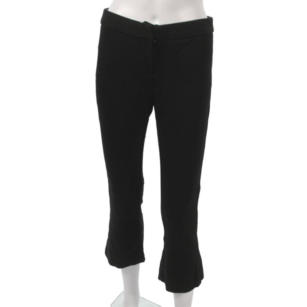 Amanda + Chelsea Womens Capri Pants Black Rayon Hook & Eye Size 4